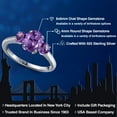 thumbnail image 2 of Gem Stone King 1.65 Cttw Purple Amethyst 3-Stone Engagement Ring for Women | 925 Sterling Silver | Oval 8X6MM and Round 4MM | Three Stone Wedding Anniversary Promise Ring for Women, 2 of 6
