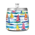 thumbnail image 7 of Yayeee Ashtray with Lid for Cigarette Smokeless Stainless Steel Home Ash Holder, Yellow Hand Drawn Sailboats, 7 of 7