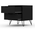thumbnail image 4 of Manhattan Comfort Rockefeller Mid Century Modern 2 Drawer Nightstand, Black, 4 of 9