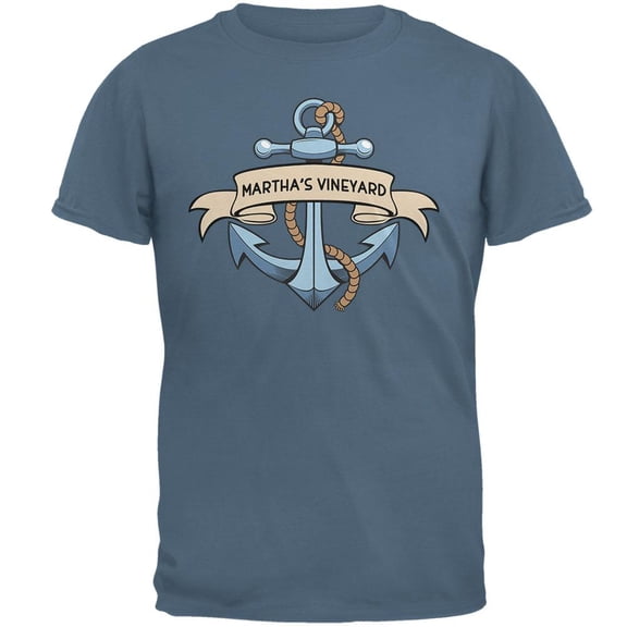 Anchor at Martha's Vineyard Mens T Shirt IndIgo Blue LG