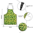 thumbnail image 3 of Yellow Lemon Fruit Dots Green Pattern Kids Aprons for Girls and Boys,Adjustable Neck Strap Toddler Aprons for Kids Cooking Baking, 3 of 6