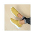 thumbnail image 5 of Fangasis Womens Flats Non-Slip Sneakers Slip On Casual Shoes Sports Breathable Walking Shoe Yellow 4.5, 5 of 7