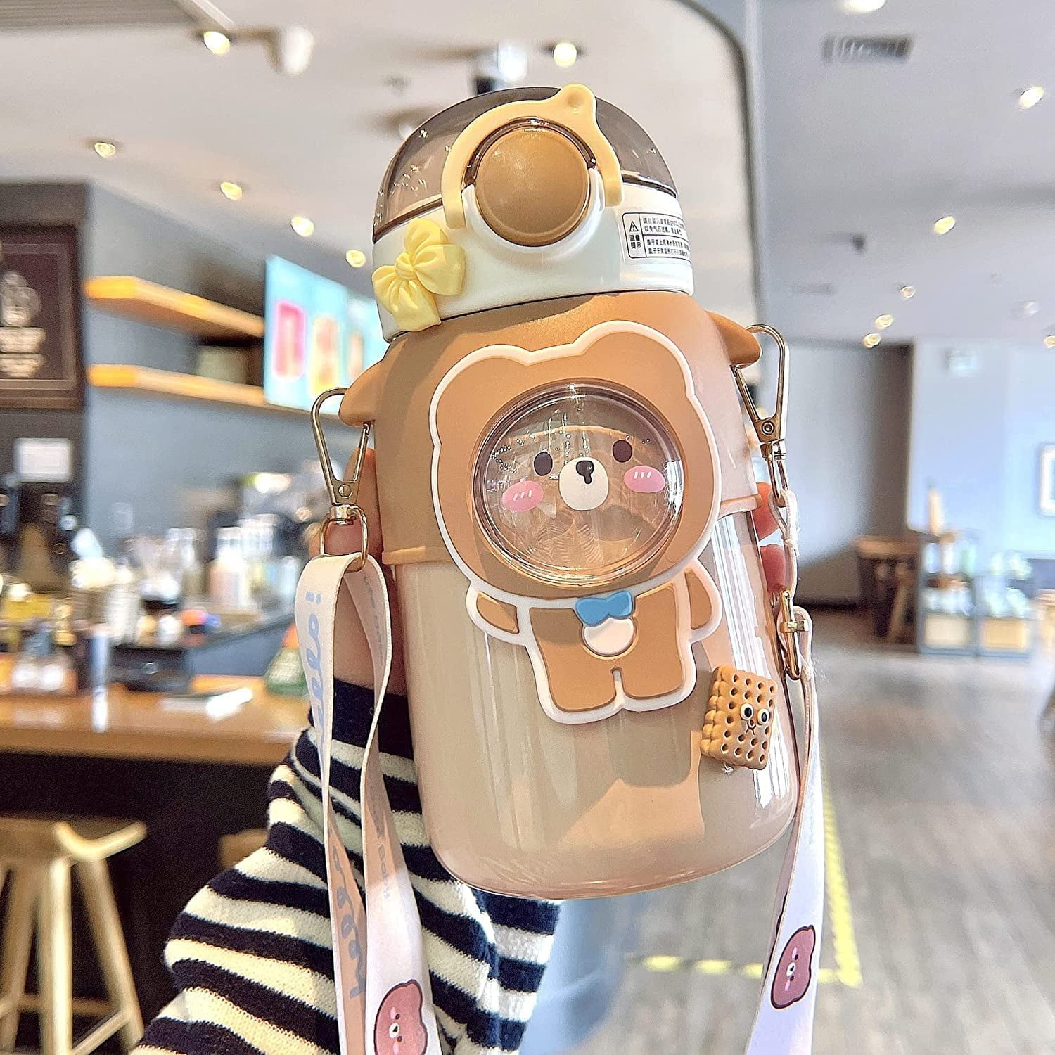 Kawaii Bear Straw Bottle, Cartoon Kids Water Bottle Bpa Free with Straw and  Built in Carrying Loop, …See more Kawaii Bear Straw Bottle, Cartoon Kids