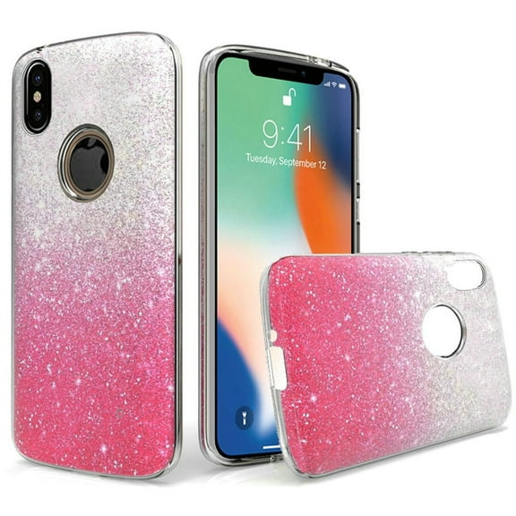 GSA Two Tone Glitter Hybrid Case For iPhone XR (6.1") - Hot Pink