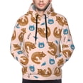 thumbnail image 4 of Hoodies for Men - Funny Cute Cartoon Cat Brown Long Sleeve Comfrt Men'S Fashion Hoodies & Sweatshirts, Sweatshirts for Men Hoodies Pullover Clothing Clothes with Pouch, 4 of 7