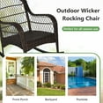thumbnail image 5 of Gymax Patio Wicker Rocking Chair w/ White Seat Cushions & Lumbar Pillow Porch, 5 of 5