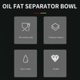 thumbnail image 4 of 1000Ml Multifunction 304 Stainless Steel Gravy Oil Soup Fat Separator Grease Oiler Filter Strainer B, 4 of 5