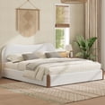thumbnail image 2 of MODERNLUXE Queen Size Platform Bed, Upholstery Bed, White, 2 of 8