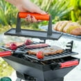 thumbnail image 2 of Sungmor Cast Iron Grill Press, 8.7" x 4.3" Rectangle Burger Press Bacon Smasher with Wood Handle, 2 of 7