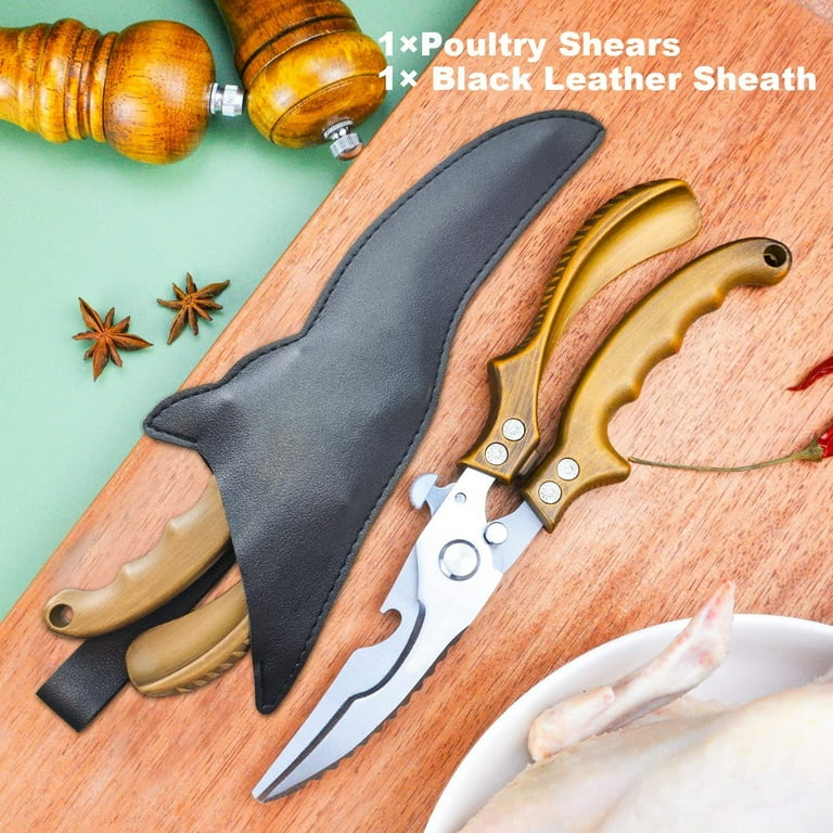 Heavy Duty Poultry Shears - Kitchen Scissors for Cutting  Chicken, Poultry, Game, Meat - Chopping Vegetable - Spring Loaded : Home &  Kitchen