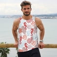 thumbnail image 6 of Pofeuu Tropical Corals Seahorse Print Men's Workout Tank Tops Sleeveless Muscle Gym Shirt Quick Dry-4X-Large, 6 of 7
