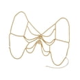 thumbnail image 4 of Sujetador de cadena para el cuerpo con cuentas, joyería para el cuerpo, accesorios para el cuerpo, cadena de bikini para fiesta, playa, discoteca , Oro, 4 of 8