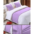 thumbnail image 2 of Bed Runner 3 Piece (1 Piece Bed Runner and 2 Pillowshams), 100% Egyptian Cotton, 400 Thread Count, Soft Fade-Resistant, Decorative Bed Scarf - Lavender Solid, Queen Size., 2 of 4