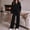 Black, variant on Womens Sweatsuits Knit Blend 2 Piece Matching Sets, Comfy Lounge Wear Premium Air Layer Sweat Sets, Buttery Soft Athleisure Track Suits, Half Zip Sweatshirts, Airport Travel Fall Outfit