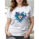 thumbnail image 2 of Plus Size Women's T-Shirt with Vibrant Tie-Dye Heart Graphic - Comfortable, Short Sleeve, Round Neck in Dark Color - Machine Washable, Plus Size Blouses Tee For Adult, Men, Women, Teen, Teenager, Ado, 2 of 5