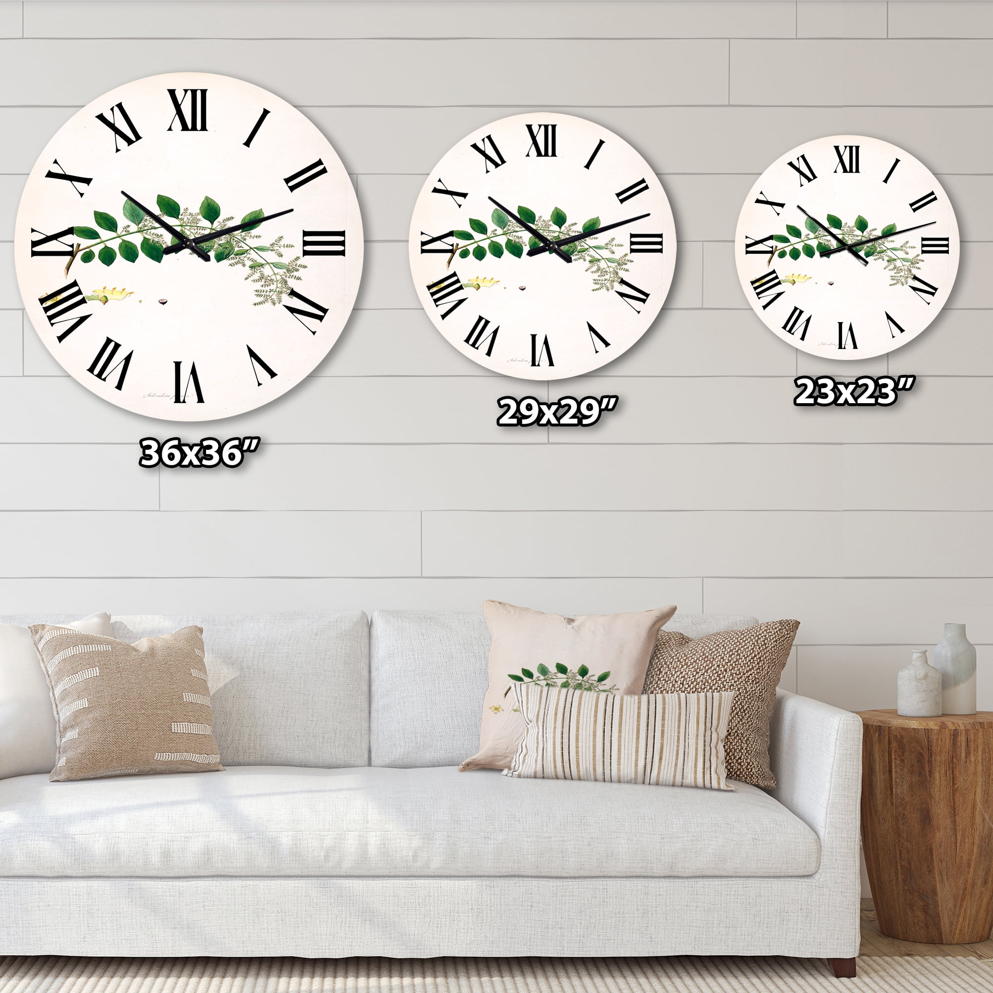 Designart 1 in Quartz Farmhouse Wall Clock