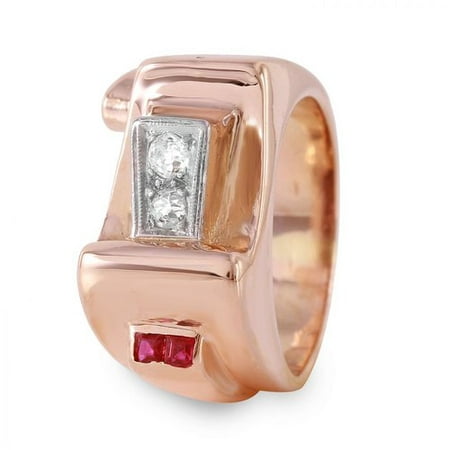 Foreli 0.13CTW Diamond And Ruby 14K Rose Gold Ring