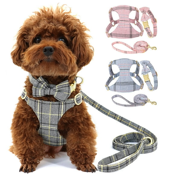 Pet Artist Step In Paid Dog Harness and Collar and Leash Set Step In Pet Puppy Cat Walking Vest Chihuahua Yorkshire
