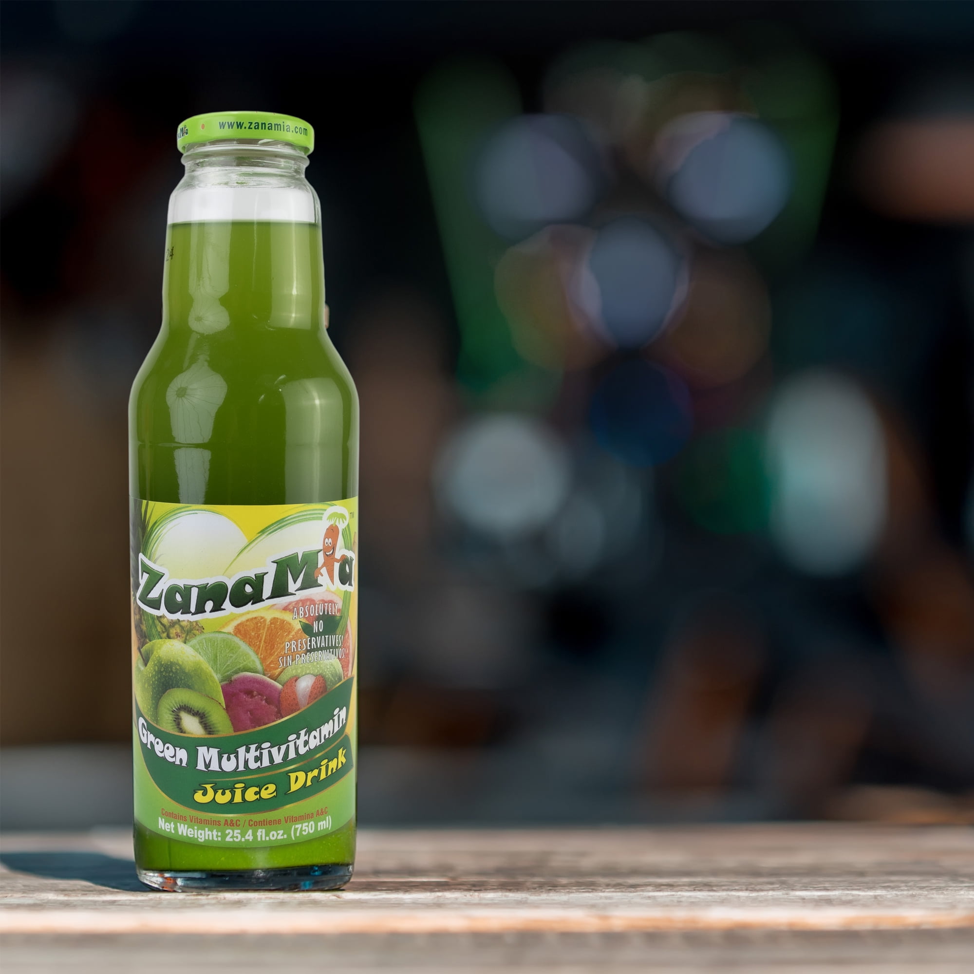 ZanaMia Green Multivitamin Juice Drink, 25.4 fl oz Single Glass Bottle