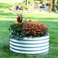 thumbnail image 6 of Sunnydaze 35.5" x 35.5" x 17.25" Round Silver Galvalume Steel Outdoor Raised Garden Bed, 6 of 8