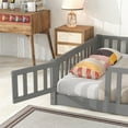 thumbnail image 4 of Dasun Full size Floor Platform Bed with Fence and Door,Grey, 4 of 6