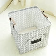 thumbnail image 3 of Cesta de almacenamiento Macarena de lino gris, 3 of 8