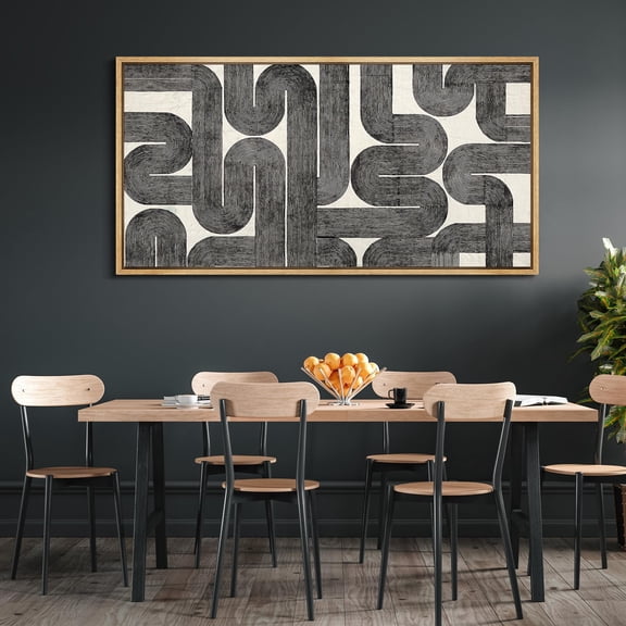 IDEA4WALL Extra Large Framed Canvas Print Wall Art Abstract Geometric Infinity Loop Modern Art Antique Retro Fine Art Vintage Wall Decor Oversized Artwork Relax/Calm for Living Room - 60"x30"