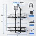 thumbnail image 2 of Aluminum Alloy Shower Caddy Hanging, No Drilling Over the Shower Head, 2 Levels Organizer with Hooks, Razor Holder, Soap Holder, 2 of 4