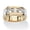 Yellow Gold-Plated Brass, variant on Men's 1.50 TCW Channel-Set CZ 14k Gold-Plated 3-Stone Ring