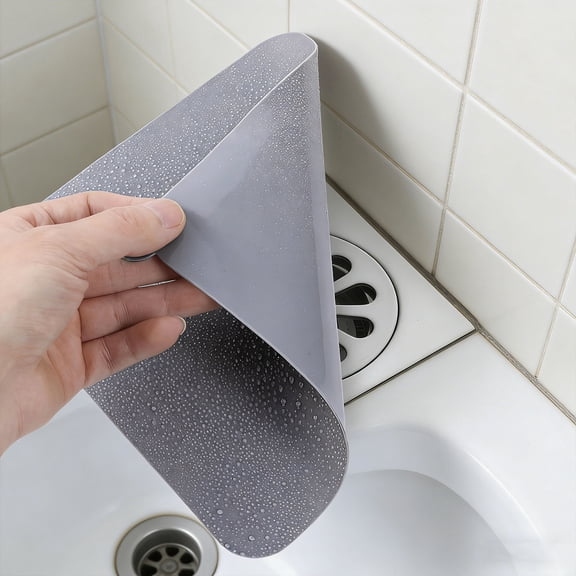 Silicone Shower Drain Stopper, Bathtub Floor Drain Cover Grey Tub Stopper Draining Stoppers Anti-Odor Deodorizing Mat Plugs for Kitchen Bathroom and Laundry