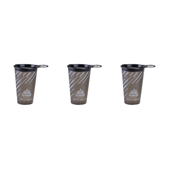 maskred Collapsible Water Bottle Running Easy To Store Easy To Clean Water Bottles Grey 200ml 3Set