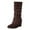 Brown, variant on GHSOHS Western Cowgirl Boots for Women Fashion Retro Internal Elevated Mid Calf Boots Pleated Suede Slip on Cowboy Boots Tall Shoes(Brown,39)