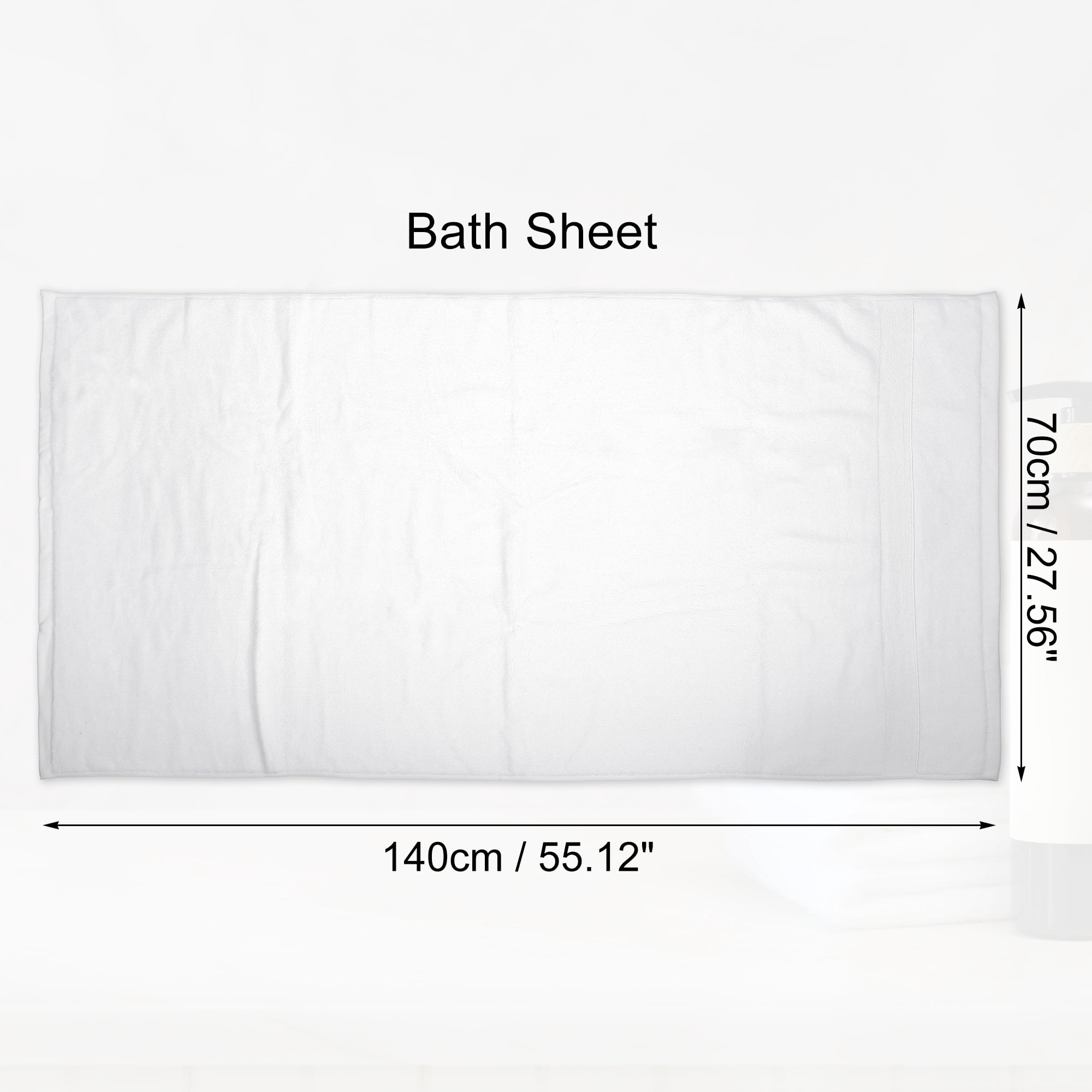 Unique Bargains 1 Pc Cotton Bath Towel Absorbent Cotton Towel 27.56"x55.12" White