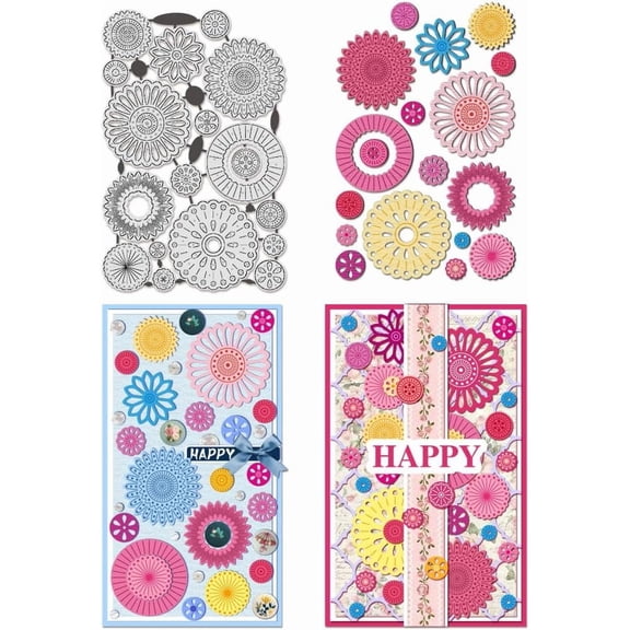 Doily Die Cuts for Card Making Flower Metal Embossing Stencils Die Cuts Cutting Dies Metal Stencils for DIY Scrapbooking Album oto Greeting Card Stainless Steel Color