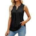 thumbnail image 2 of gakvbuo Plus Size Summer Tops For Women Tops Dressy Casual Tunic Tops To Wear With Leggings Women's Solid Color Hole V-neck Slim Vest Female Tops, 2 of 5