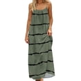 thumbnail image 2 of Gamivast Beach Dresses for Women Spaghetti Strap Maxi Dress Loose Fit Slip Dress Tie Dye Stripe Print Flowy Hem Casual Summer Vacation Outfits, 2 of 8