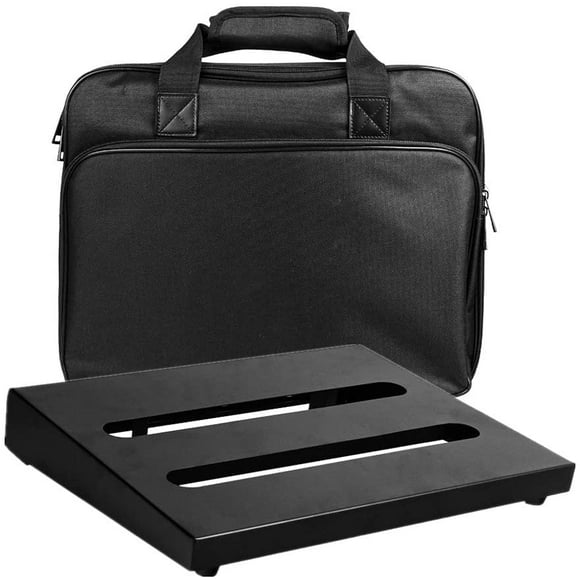 Soyan Medium Size Metal Pedal Board 13.8” x 10.6” with Carrying Bag, Self Adhesive Hook & Loop Tapes Included