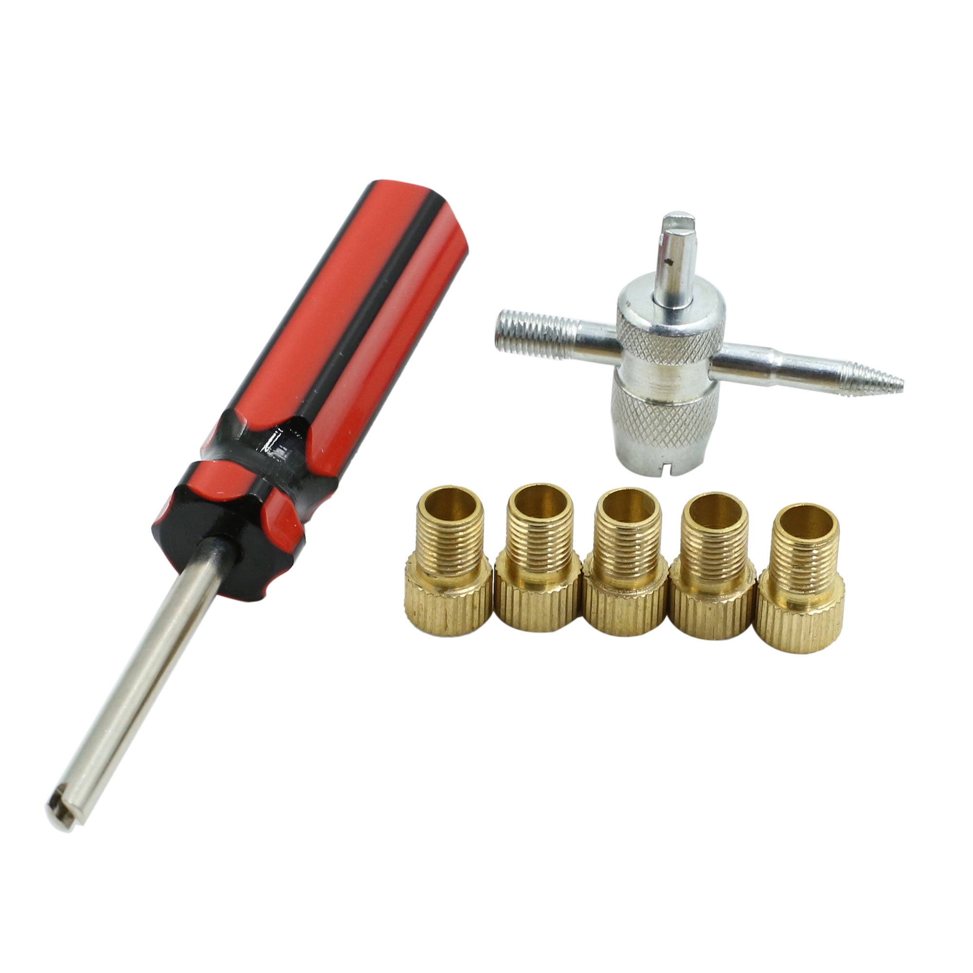 5pcs Bicycle Tire Tyre Valve Adapter with Installation Removal Repair