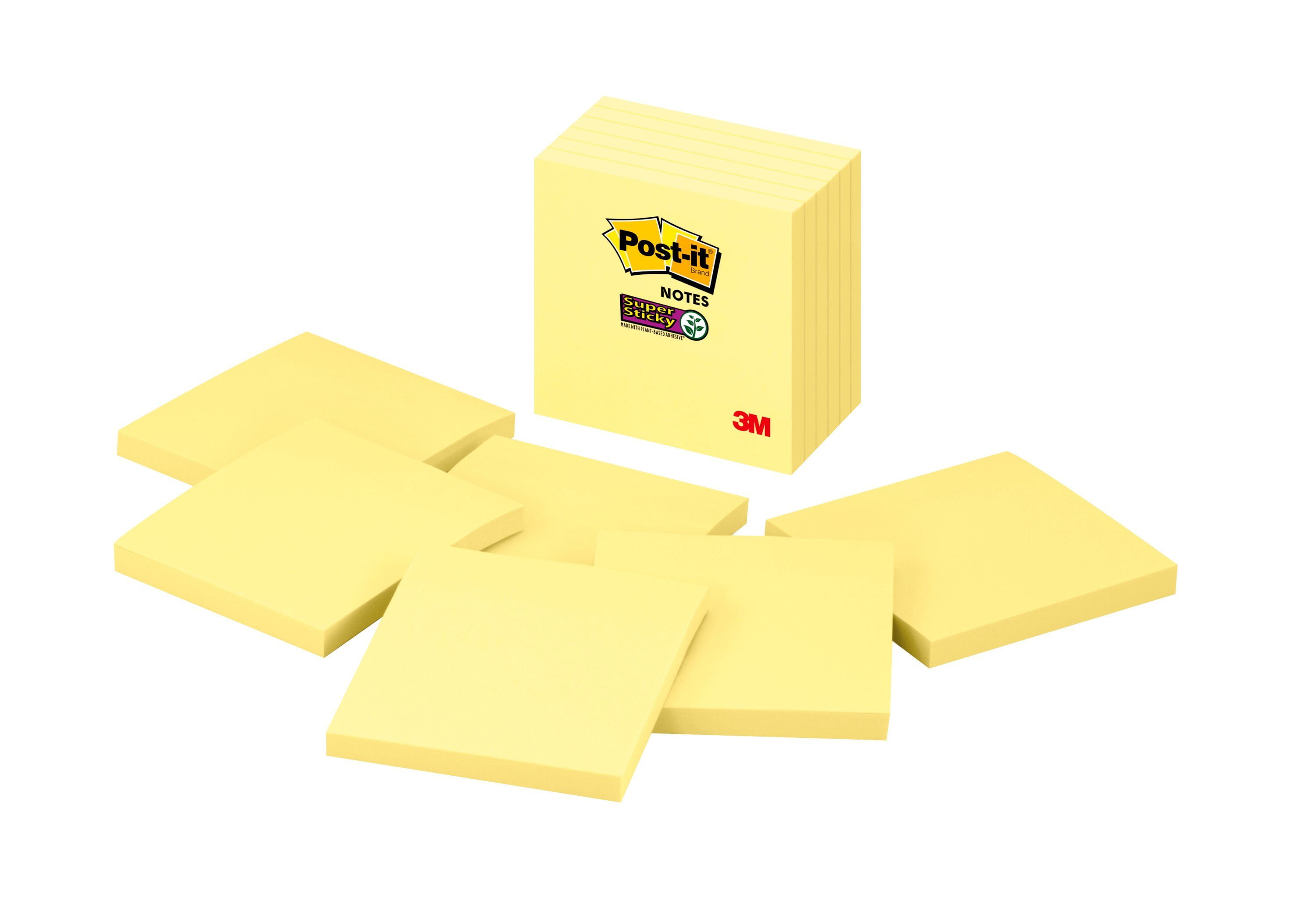 Post-it Notes, Super Sticky, 3" x 3", 6 90 Sheets/Pad, 6 Pads