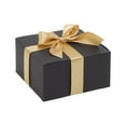 10 Pack Black Gift Boxes with Lids, Ribbon and Blank White Greeting