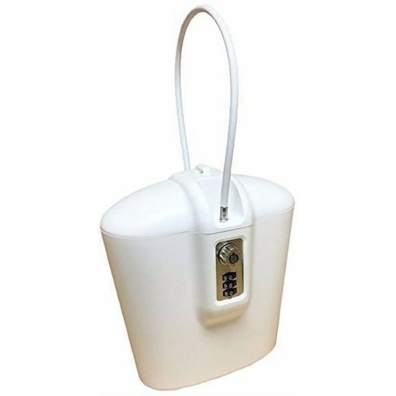 SAFEGO Portable Indoor/Outdoor Lock Box Safe with Key and Combination Access (White)