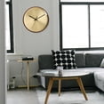 thumbnail image 3 of Reloj de pared de latón con esfera de cobre, antivaho y acabado de lujo para la decoración del hogar, la oficina o la sala de estar. Superficie de latón B, 3 of 8