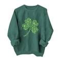 thumbnail image 2 of Xuyuer Women St Patricks Day Sweatshirts Lucky Clover Shenanigans Long Sleeve Round Neck Shamrock Coordinator Pullover Top, 2 of 6