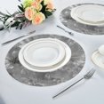 thumbnail image 4 of 15.4" Round Placemat Set of 4 Polyester Fabric Place Mats Non-Slip Dining Kitchen Table Mats for Kitchen Party Decor Silver Metal Flower Pattern, 4 of 5
