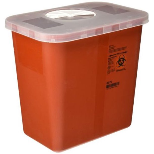 COVIDIEN SharpSafety Biohazard Bin Phlebotomy Sharps Containers 1qt 4qt