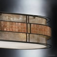 thumbnail image 6 of Urban Ambiance Luxury Art Deco Linear Chandelier, Large Size: 21"H x 37"W, with Moroccan Style Elements, Copper Revival Finish and Oyster Mica Inner Shade, Mosaic Tile Outer Shade, UQL2432, 6 of 8