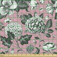 thumbnail image 2 of Ambesonne Floral Fabric by the Yard Upholstery, Vintage Garden Flowers, 1 Yard, Coral Black and White, 2 of 5