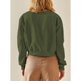 thumbnail image 6 of Womens Jacket Fall Winter Long Sleeve Stand Collar Shacket with Side Pocket Coat Army Green S, 6 of 8