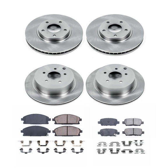 Ultimate Brakes Front and Rear Ceramic Brake Pad and Rotor Kit with Hardware WM81375