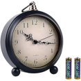 thumbnail image 1 of wonima02 Retro Alarm Clock for Heavy Sleepers 3D Dial Battery Operated (Battery Include), 4" Super Silent Analog Alarm Clock for Kids with Night Light PT260 Silver OrangePT508-1 Arabic Numbers, 1 of 1